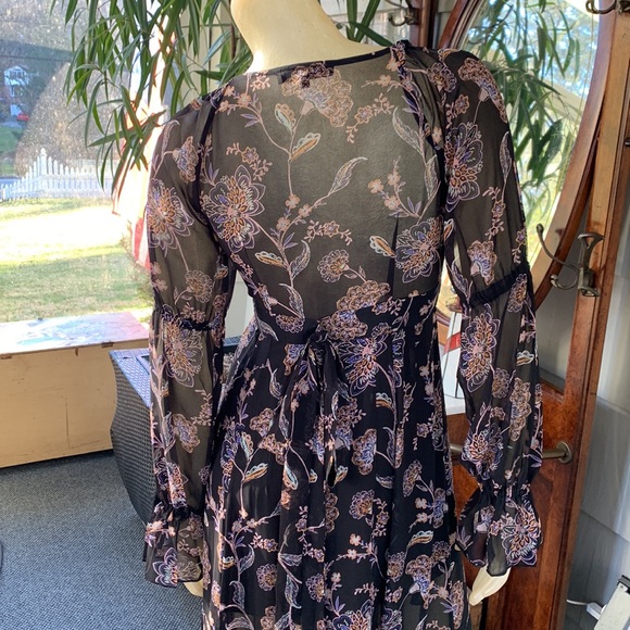 Olivaceous Chiffon Polyester Floral Maxi Black Sheer - Picture 4 of 9